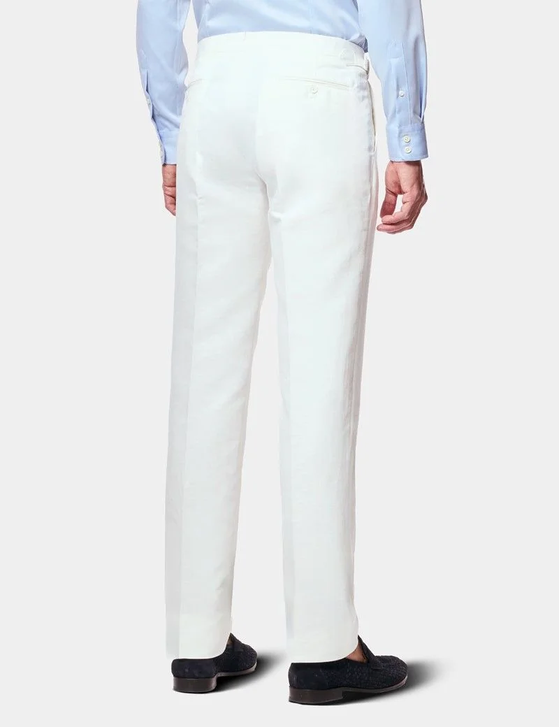 Tailored Fit White 1913 Suit Trousers With Side Adjusters thumbnail 4