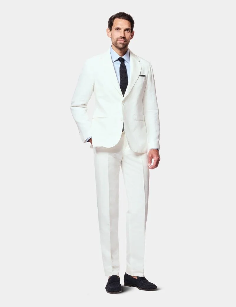 Tailored Fit White 1913 Suit Trousers With Side Adjusters thumbnail 5