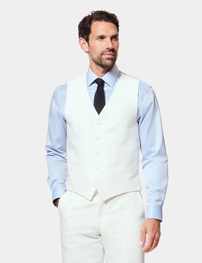 Tailored Fit White 1913 Suit Waistcoat thumbnail 2