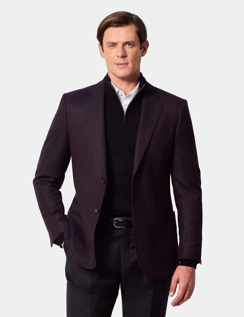 Tailored Fit Wine Twill 1913 Blazer thumbnail 7