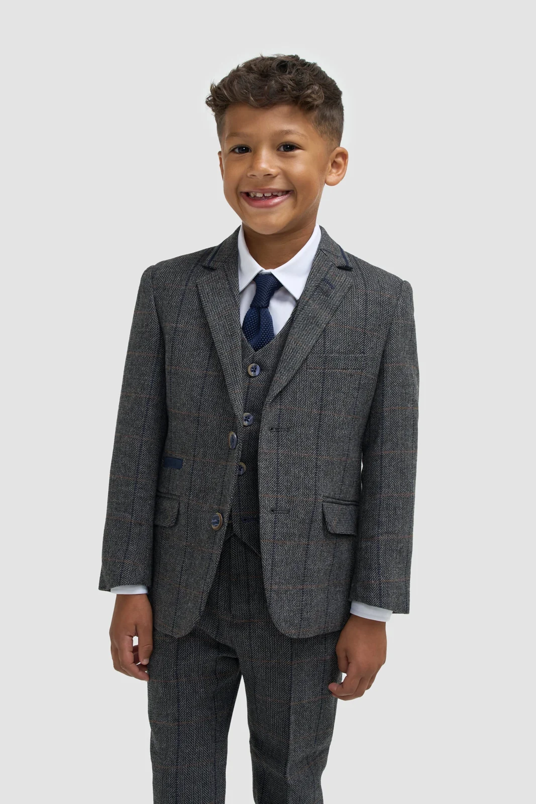 Albert Grey Tweed Check Boys Suit thumbnail 2