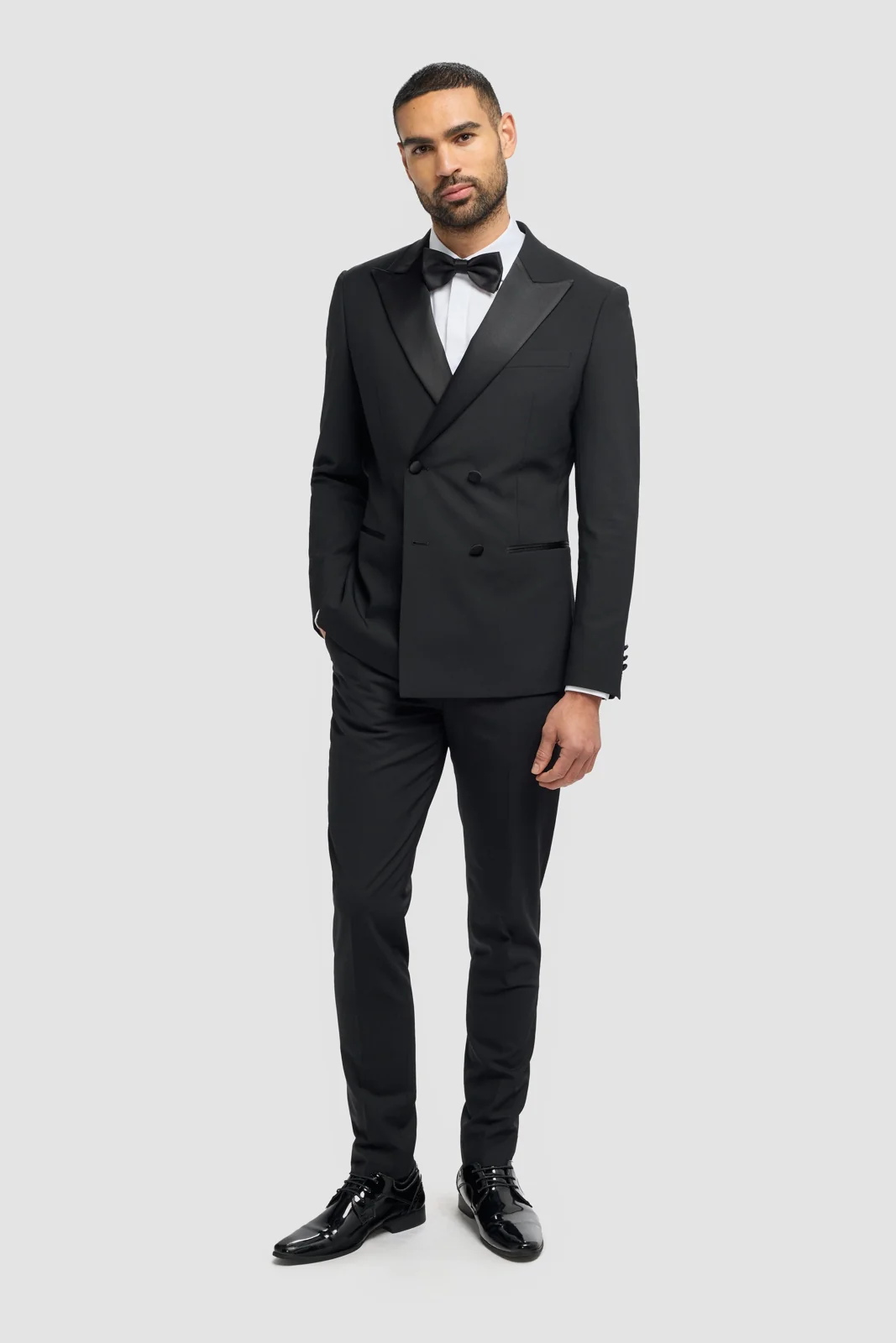 Aspen Black Double Breasted Two Piece Suit primary image