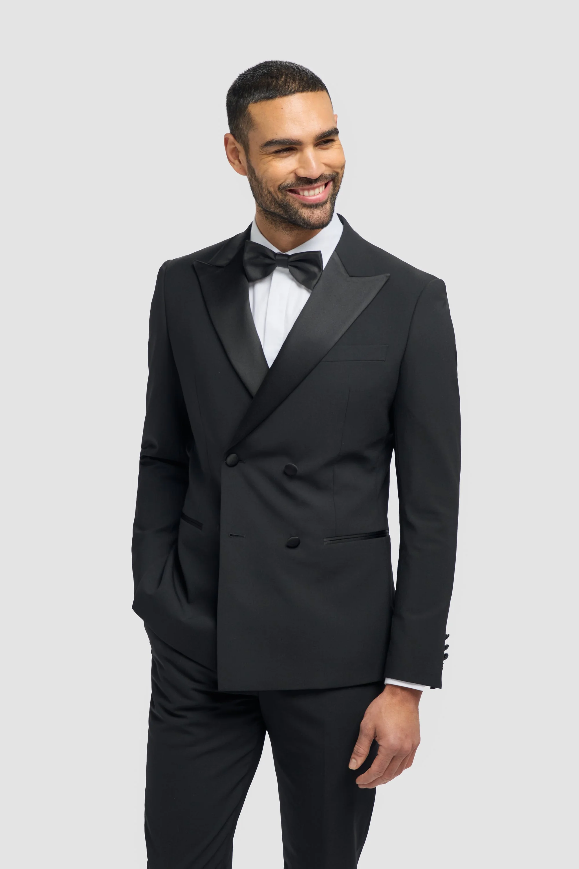 Aspen Black Double Breasted Two Piece Suit thumbnail 2