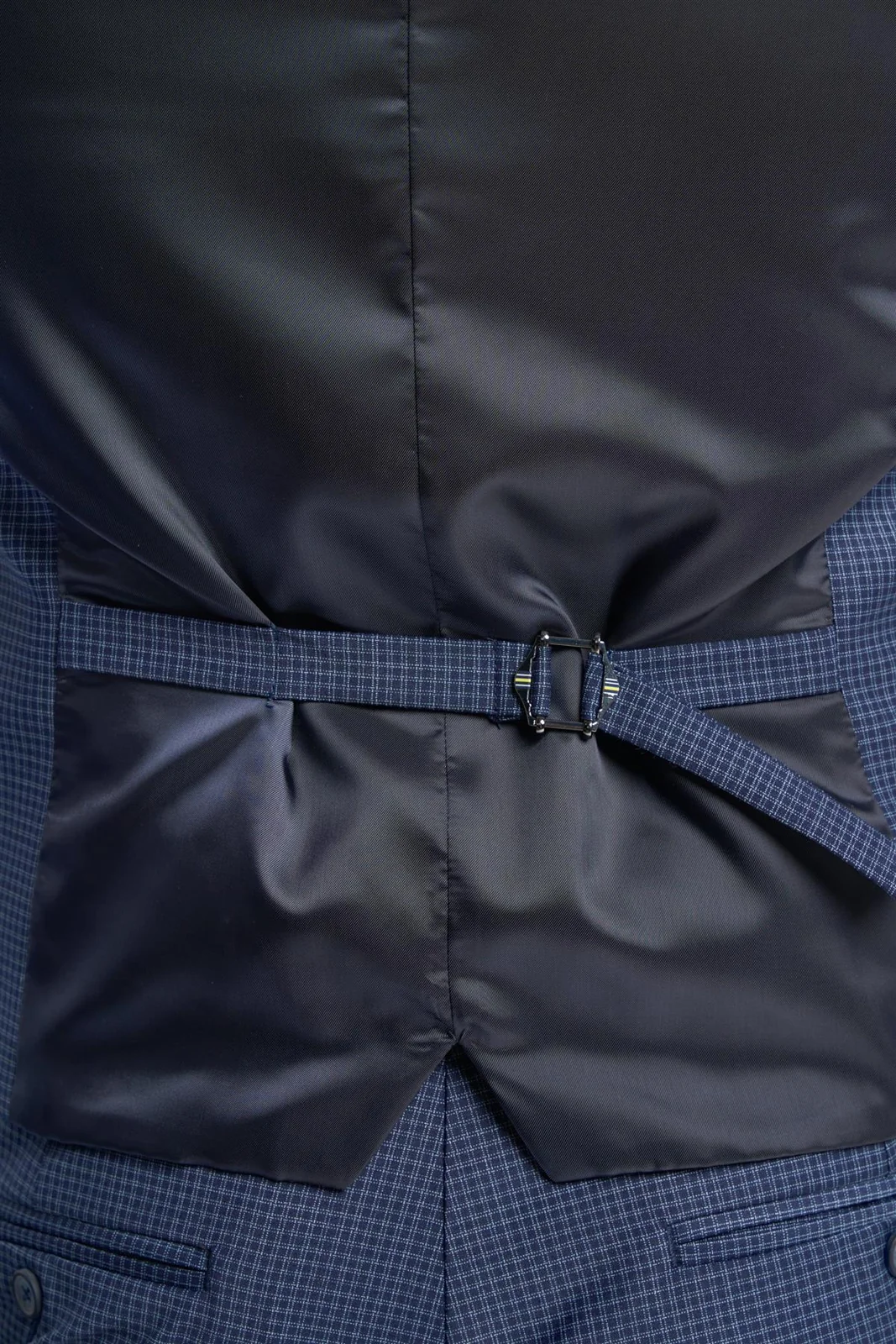 Bond Navy Check Waistcoat thumbnail 5