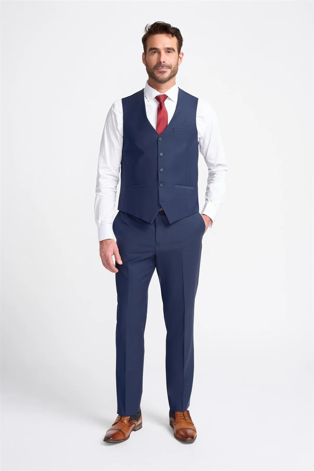 Bond Navy Waistcoat thumbnail 2