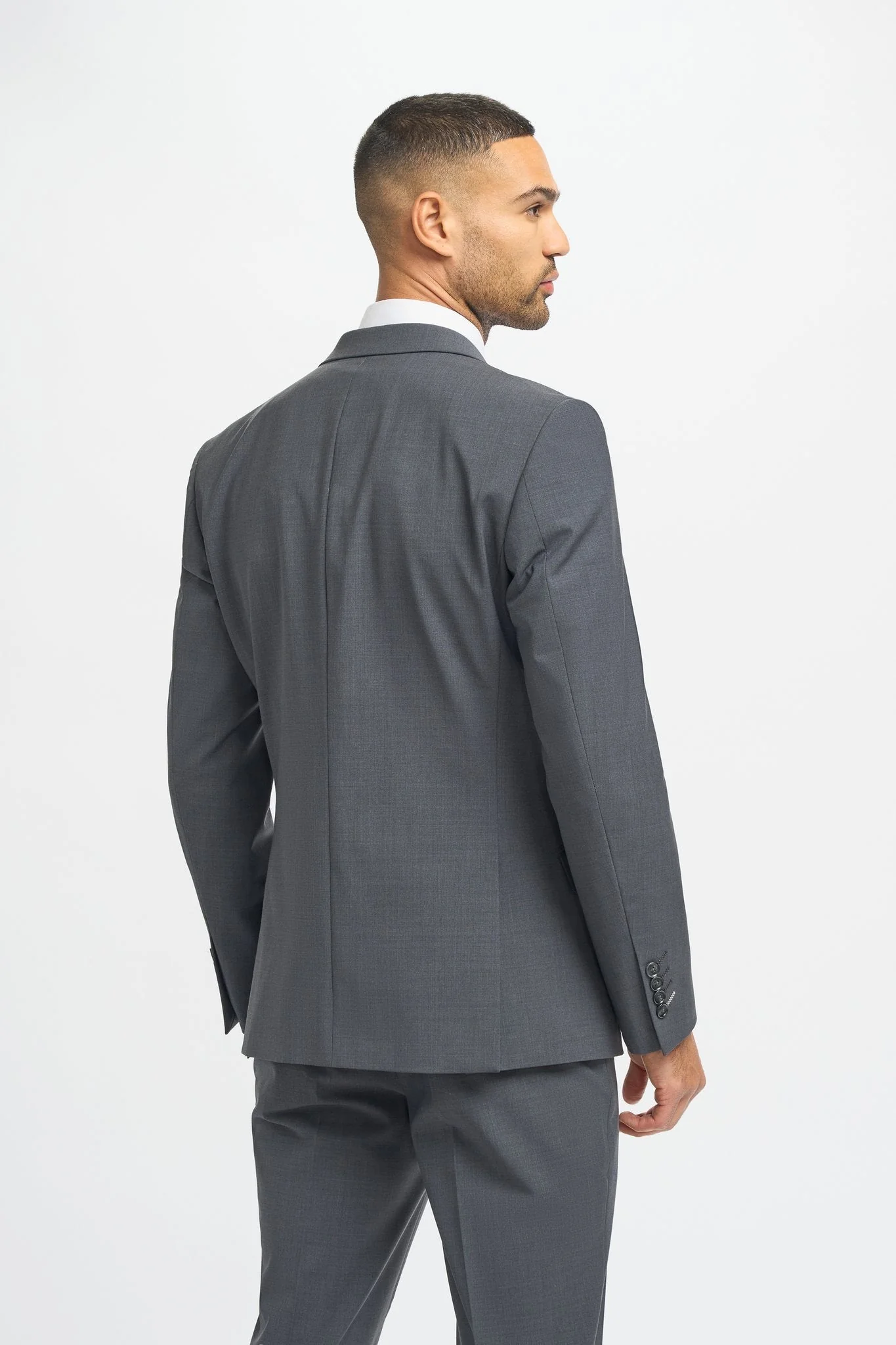 Bond Wool Rich Charcoal Double Breasted Suit thumbnail 5