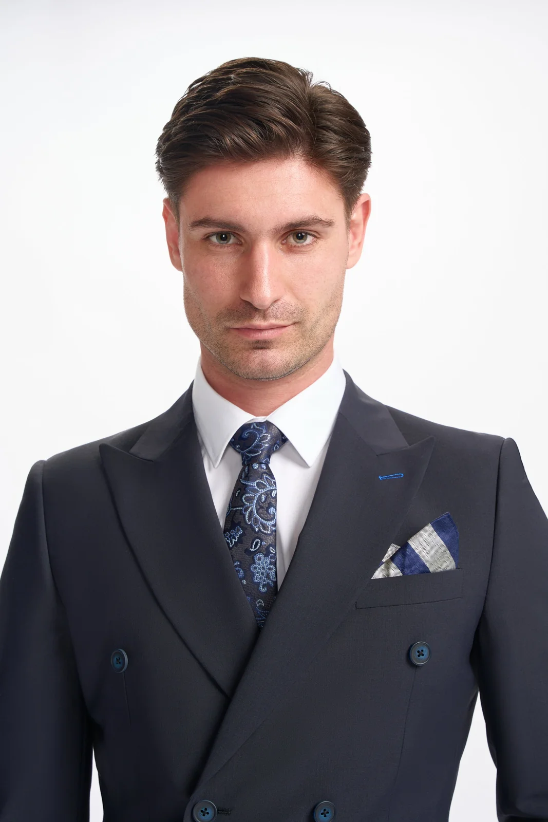 Bond Wool Rich Midnight Navy Double Breasted Two Piece Suit thumbnail 4