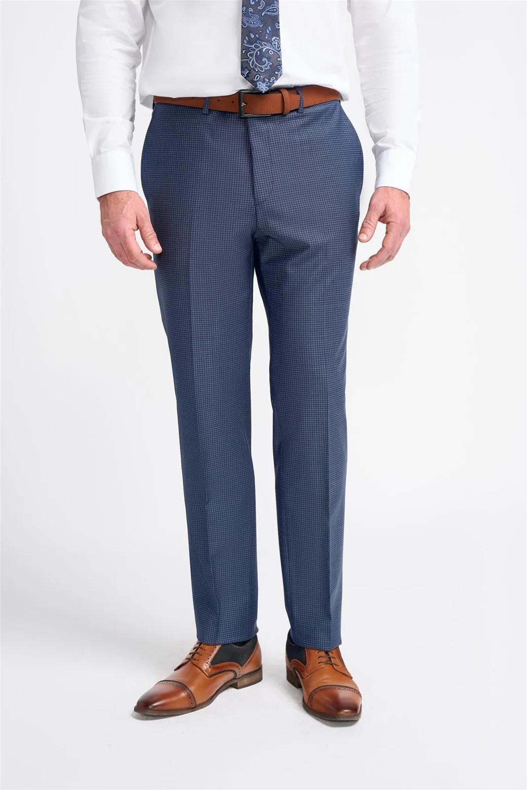 Bond Wool Rich Navy Check Double Breasted Two Piece Suit thumbnail 3