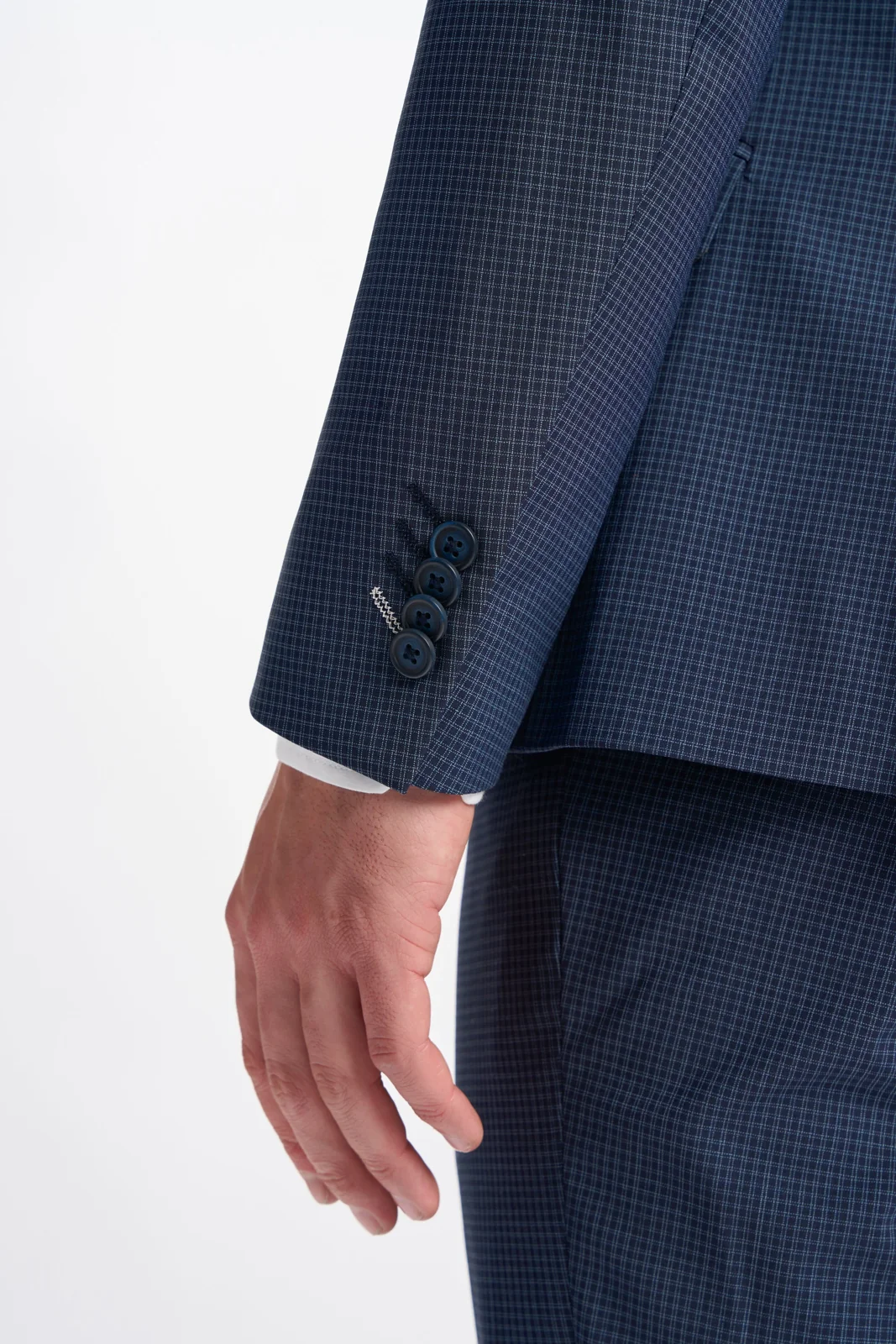 Bond Wool Rich Navy Check Double Breasted Two Piece Suit thumbnail 5