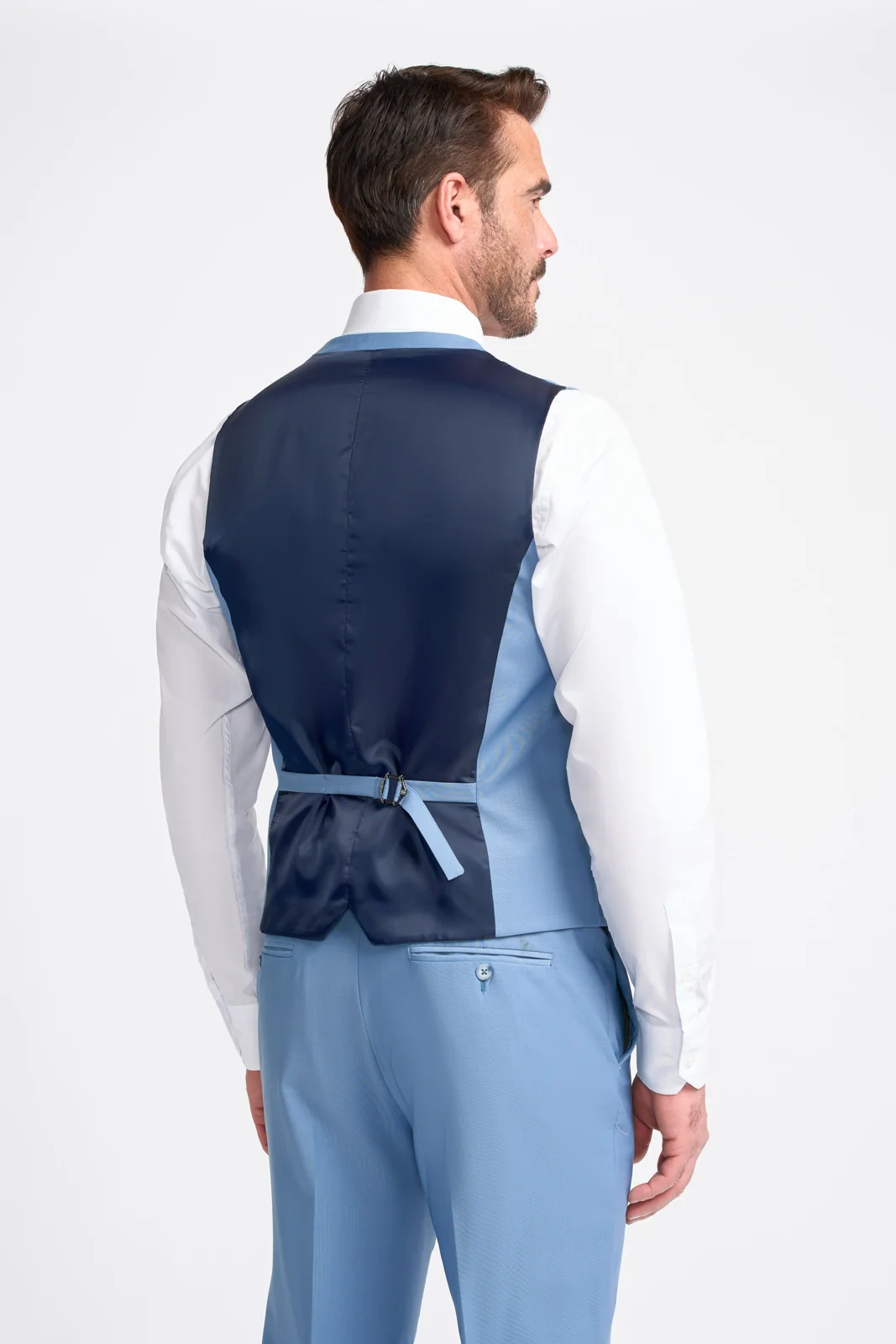 Bond Wool Rich Ocean Blue Three Piece Suit thumbnail 6
