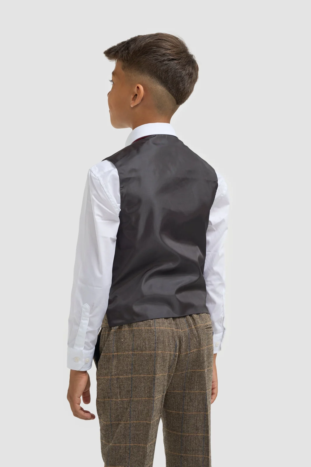 Boys Albert Brown Tweed Check Suit thumbnail 6