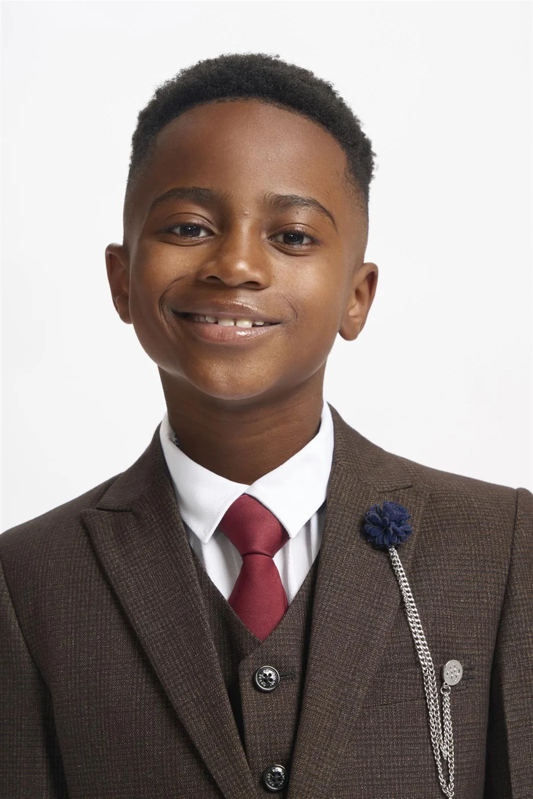Boys Caridi Brown Three Piece Suit thumbnail 5