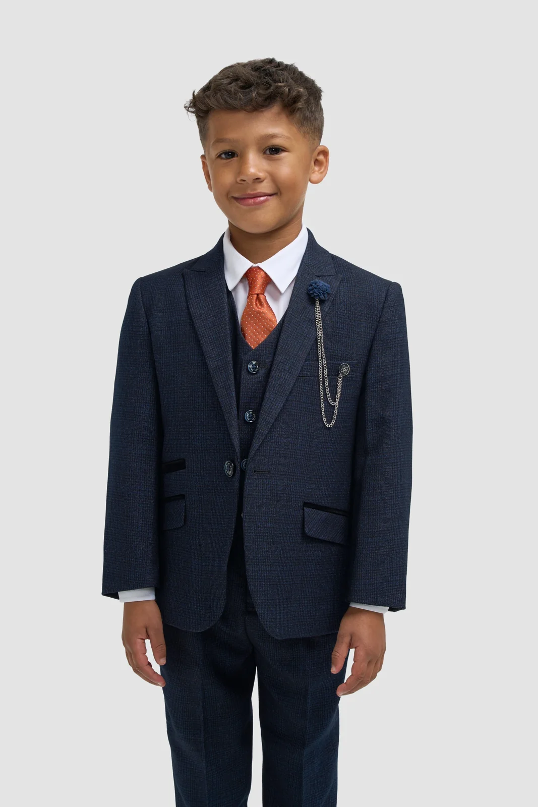 Boys Caridi Navy Three Piece Suit thumbnail 2