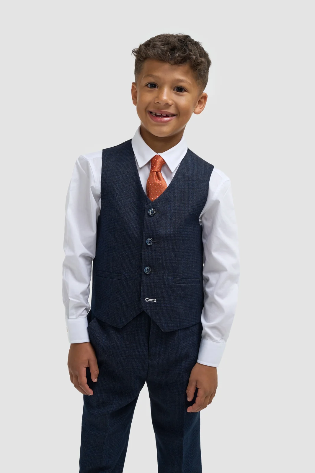 Boys Caridi Navy Three Piece Suit thumbnail 4