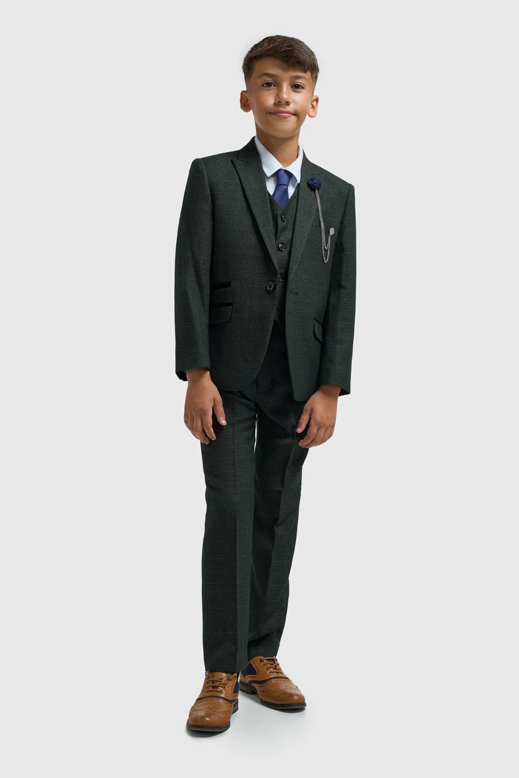 Boys Caridi Olive Three Piece Suit primary image