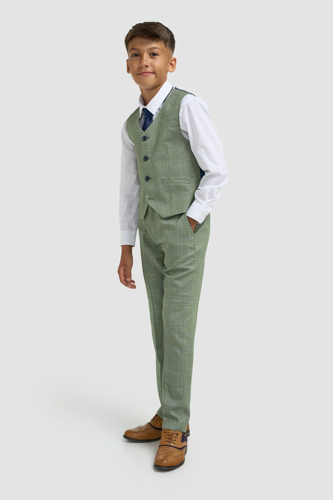 Boys Caridi Sage Three Piece Suit thumbnail 5