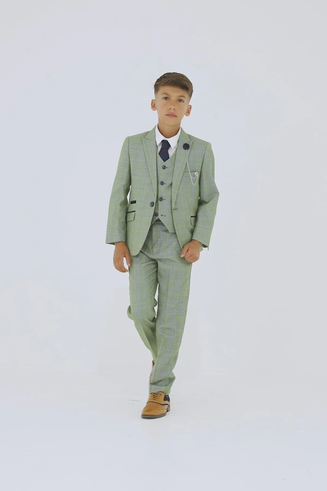 Boys Caridi Sage Three Piece Suit thumbnail 7
