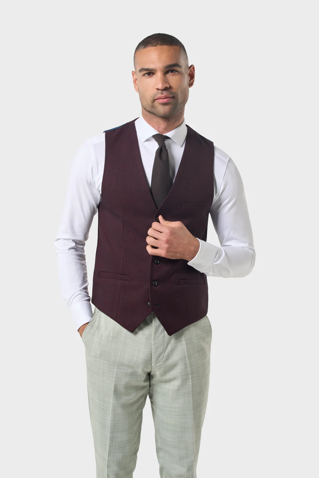 Camden Sage with Caridi Wine Waistcoat thumbnail 3
