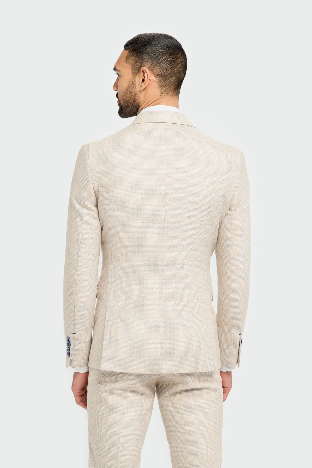Caridi Beige Check Double Breasted Two Piece Suit thumbnail 4