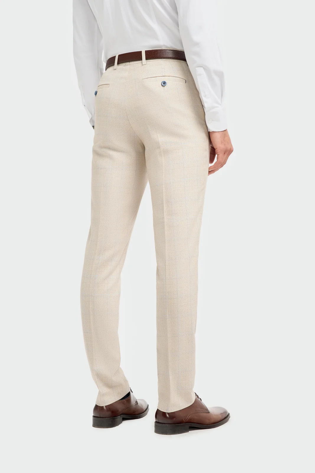 Caridi Beige Check Double Breasted Two Piece Suit thumbnail 6