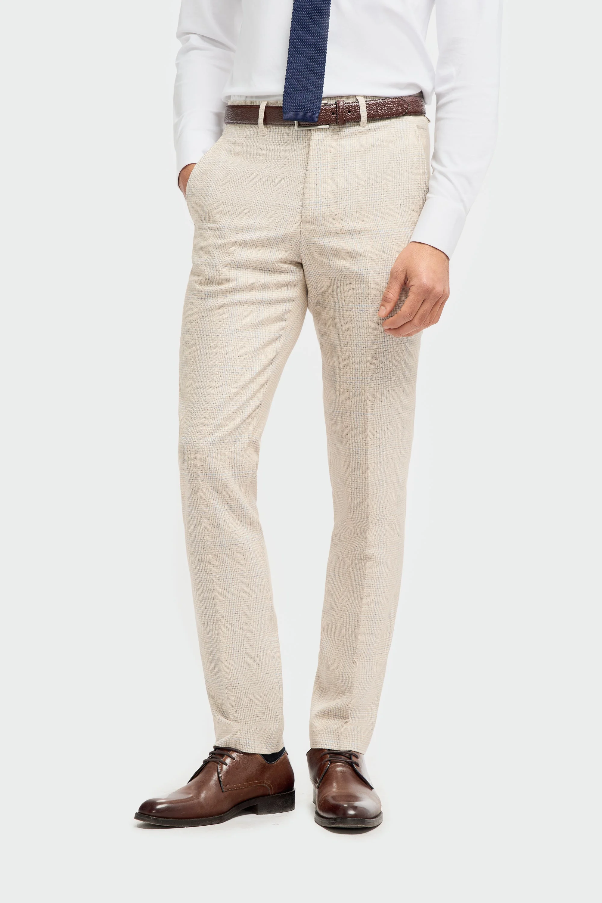 Caridi Beige Check Double Breasted Two Piece Suit thumbnail 6