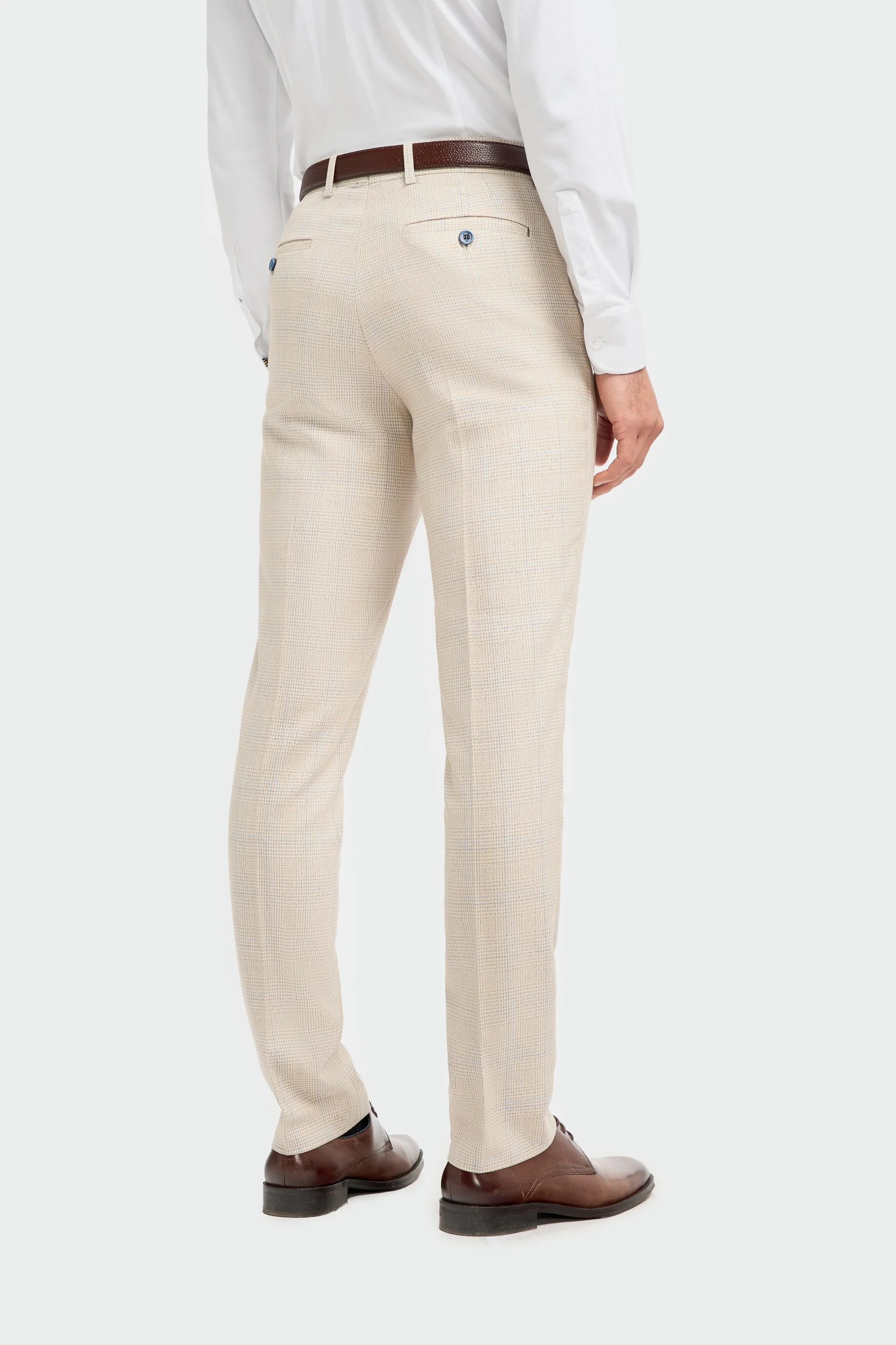 Caridi Beige Check Double Breasted Two Piece Suit thumbnail 7