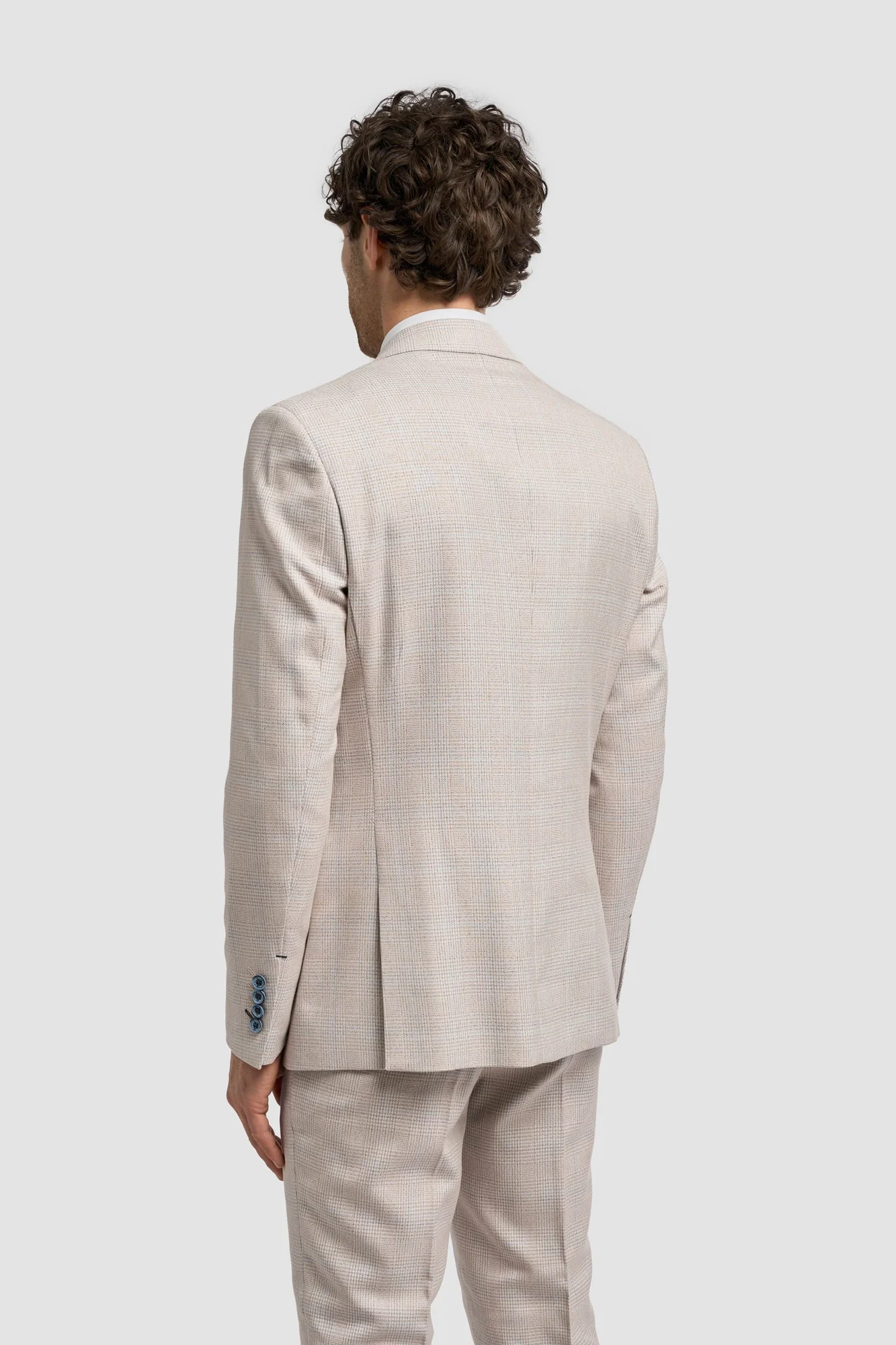 Caridi Beige Long Check Three Piece Suit thumbnail 3
