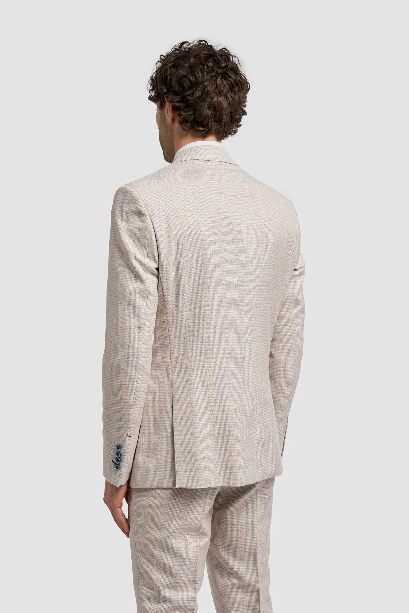 Caridi Beige Regular Check Three Piece Suit thumbnail 3