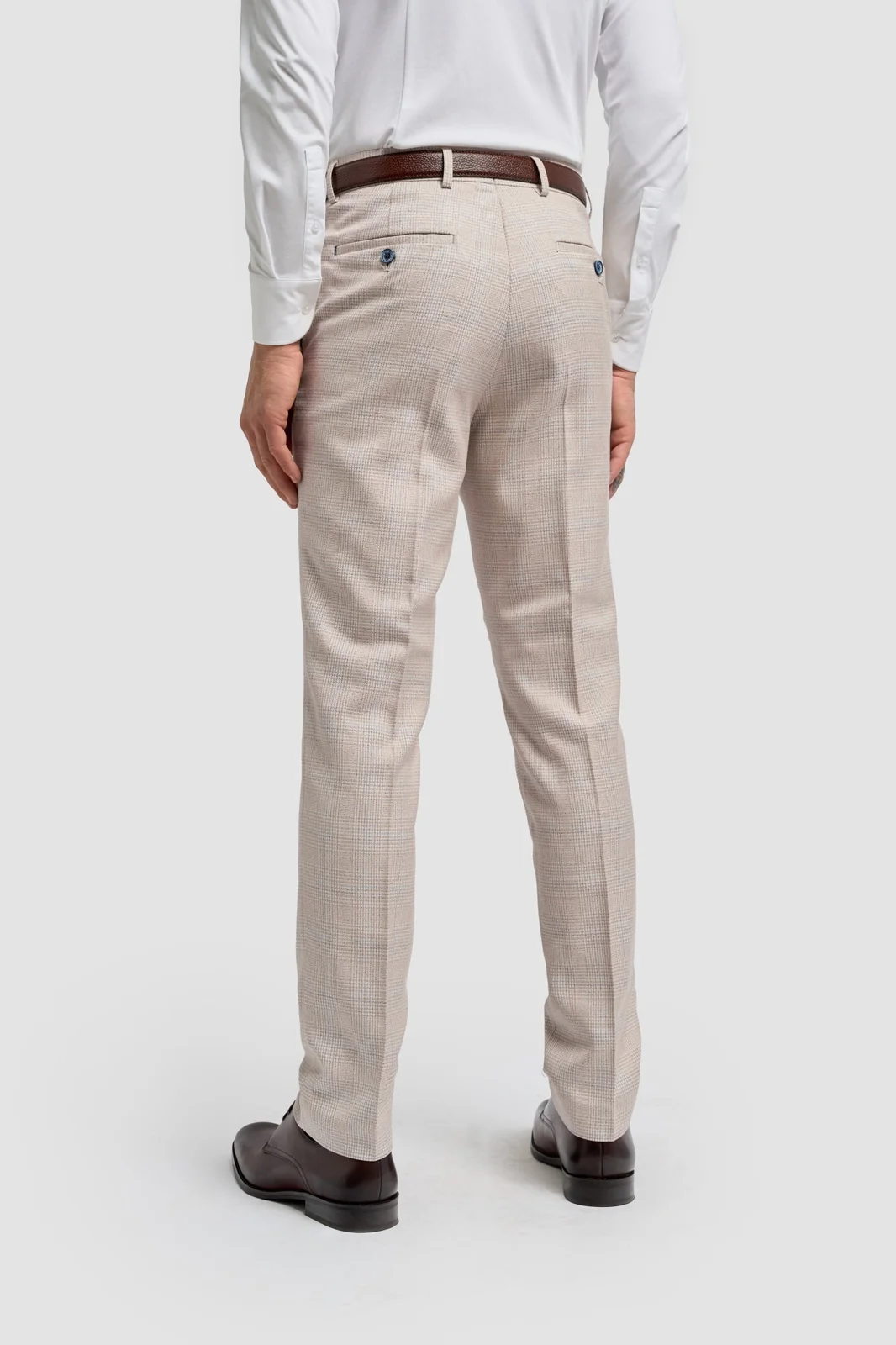 Caridi Beige Short Check Three Piece Suit thumbnail 6