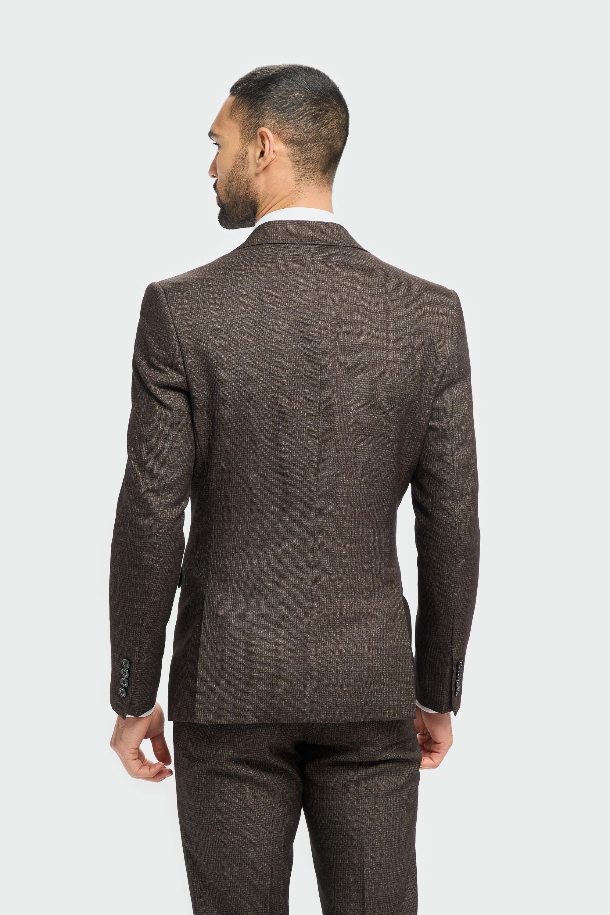 Caridi Brown Regular Check Three Piece Suit thumbnail 4