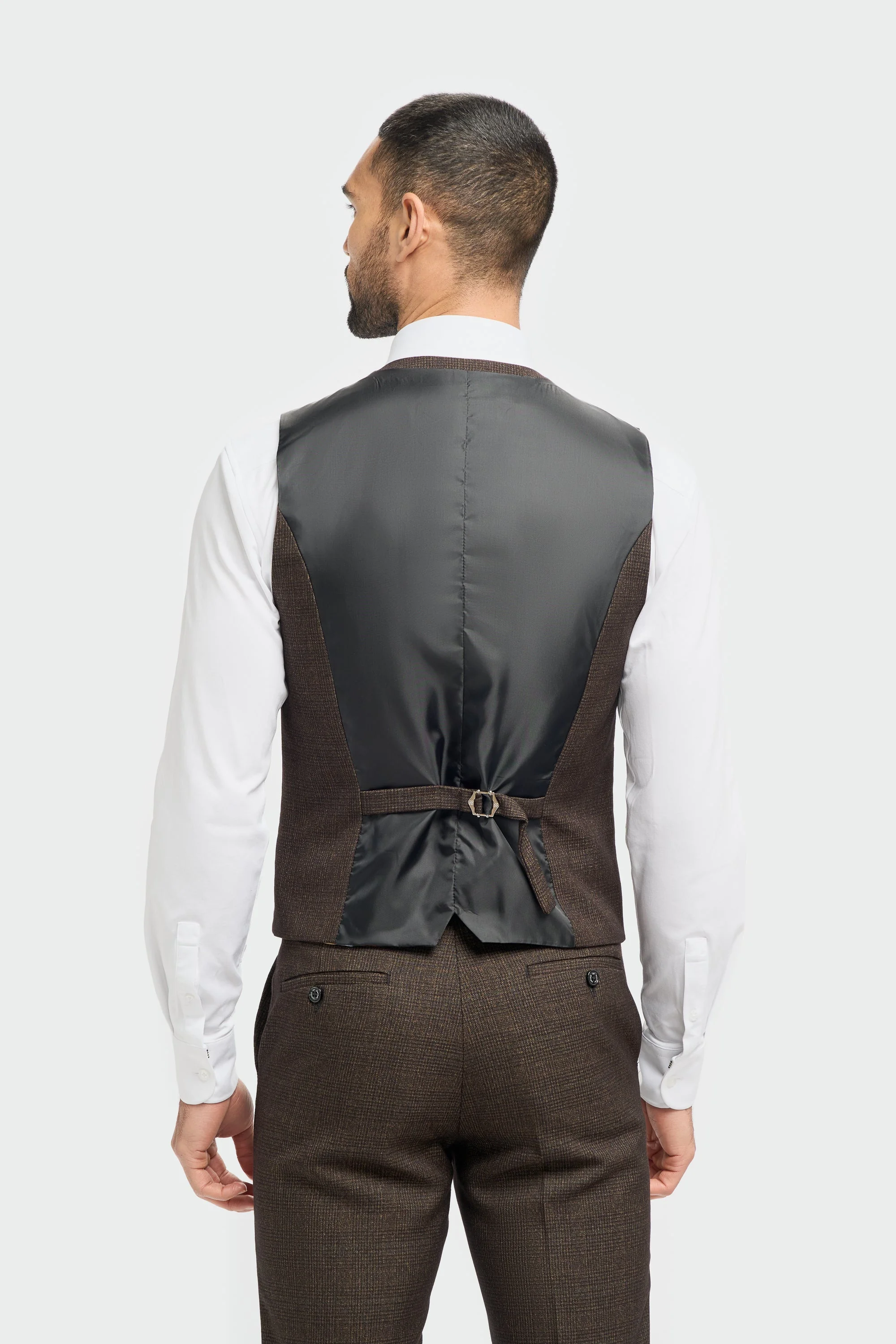 Caridi Brown Regular Check Three Piece Suit thumbnail 7