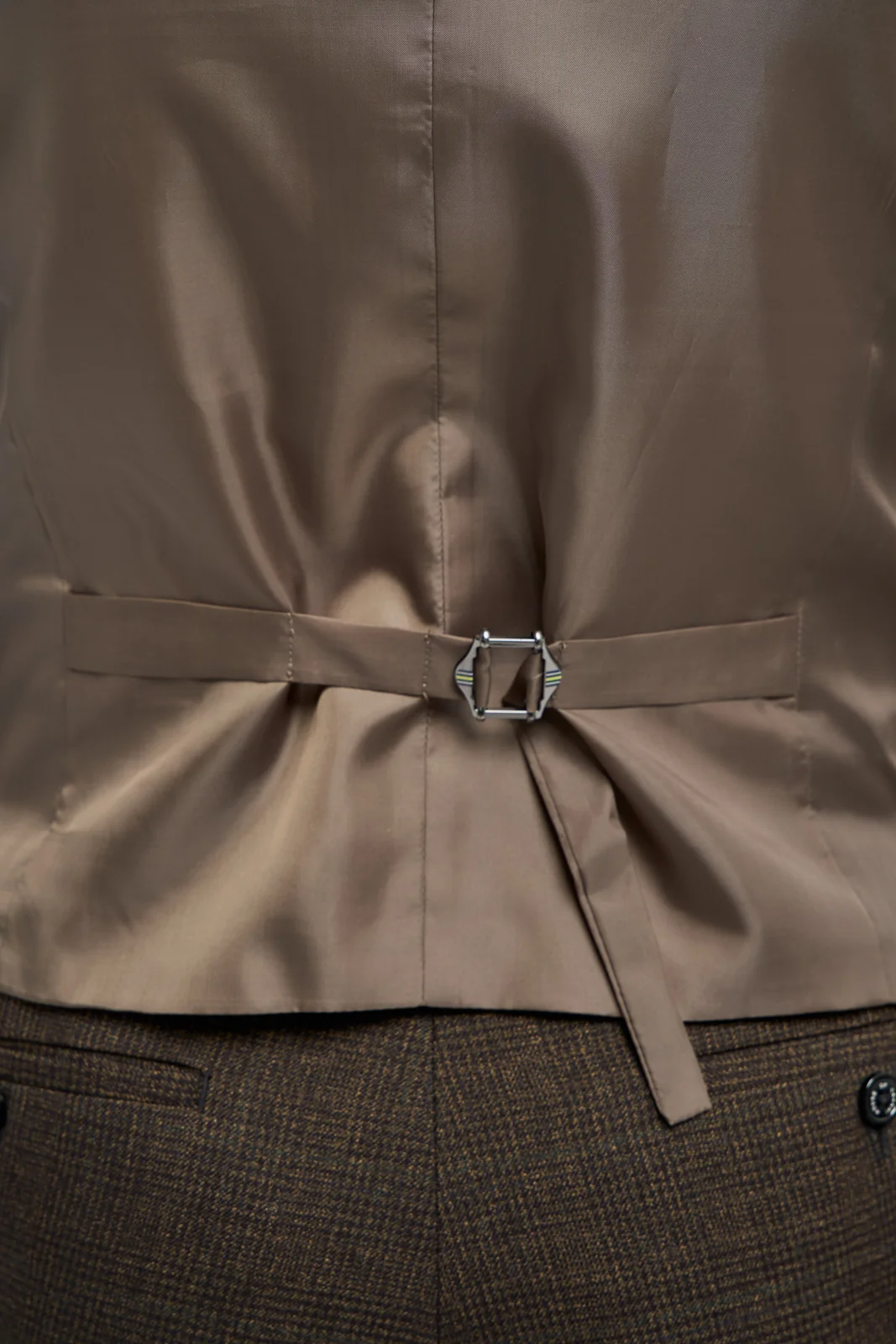 Caridi Brown with Lennox Beige Double Breasted Waistcoat thumbnail 5