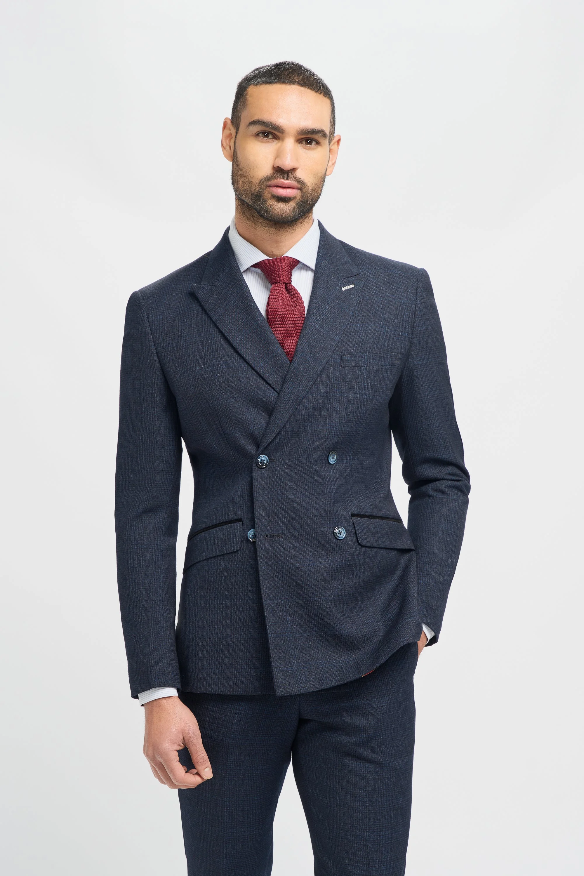 Caridi Navy Double Breasted Two Piece Suit thumbnail 2