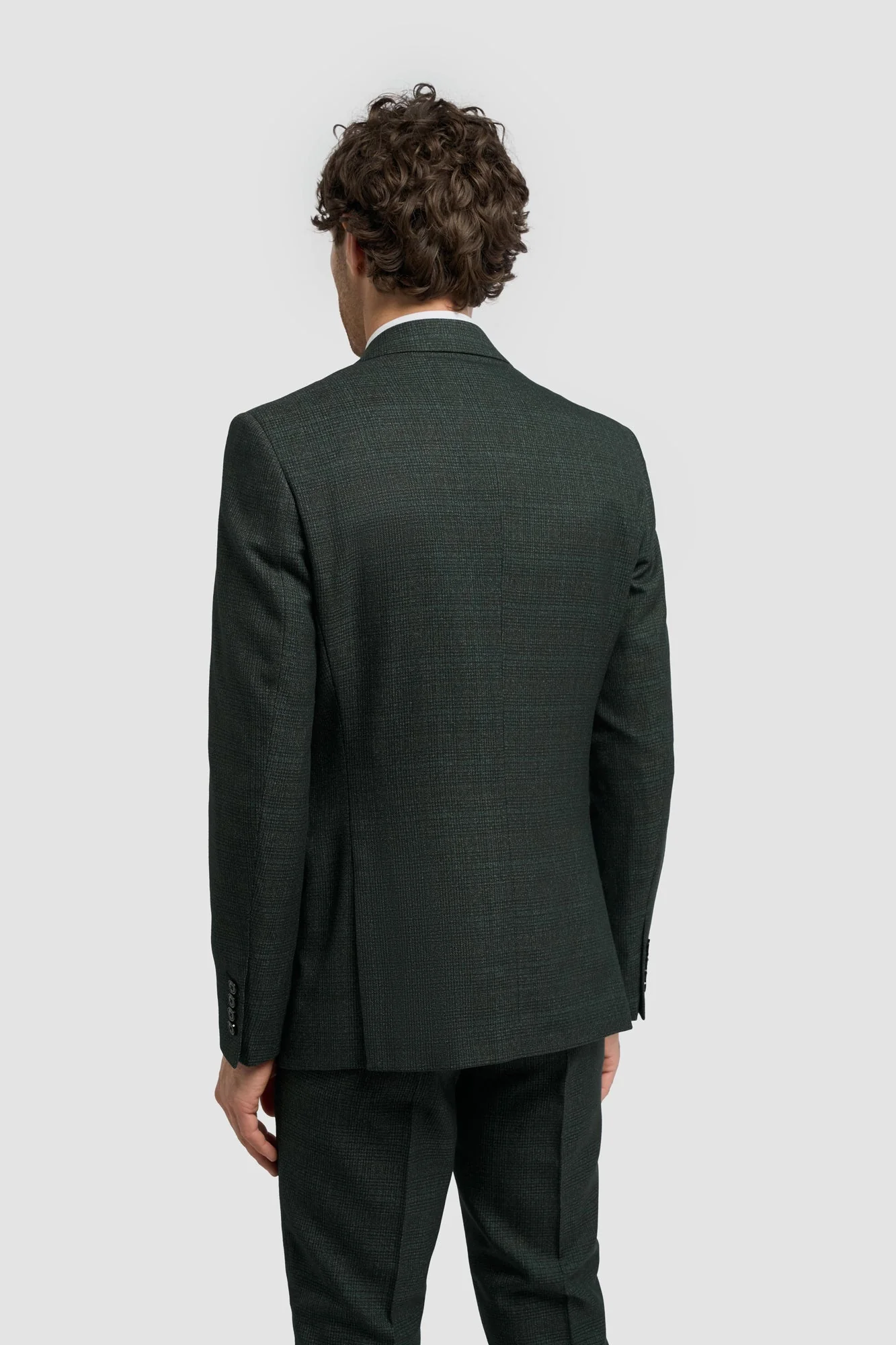 Caridi Olive Regular Check Three Piece Suit thumbnail 3