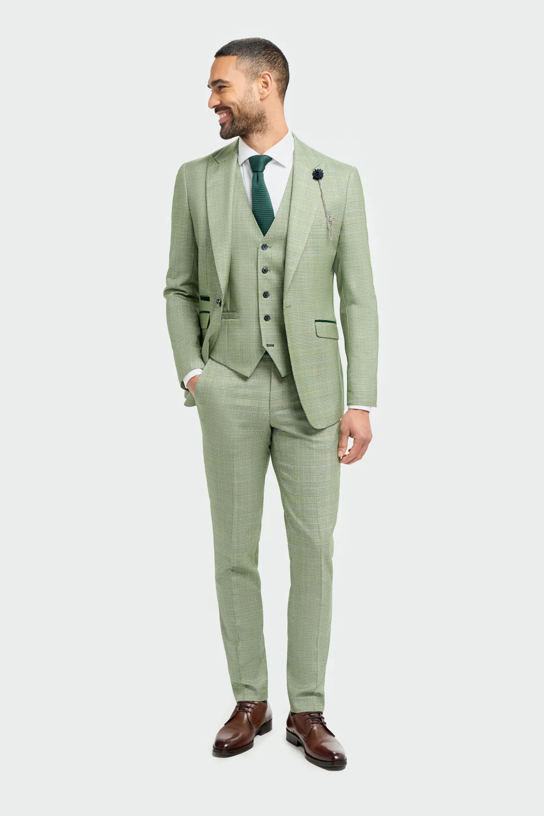 Caridi Sage Regular Check Three Piece Suit primary image