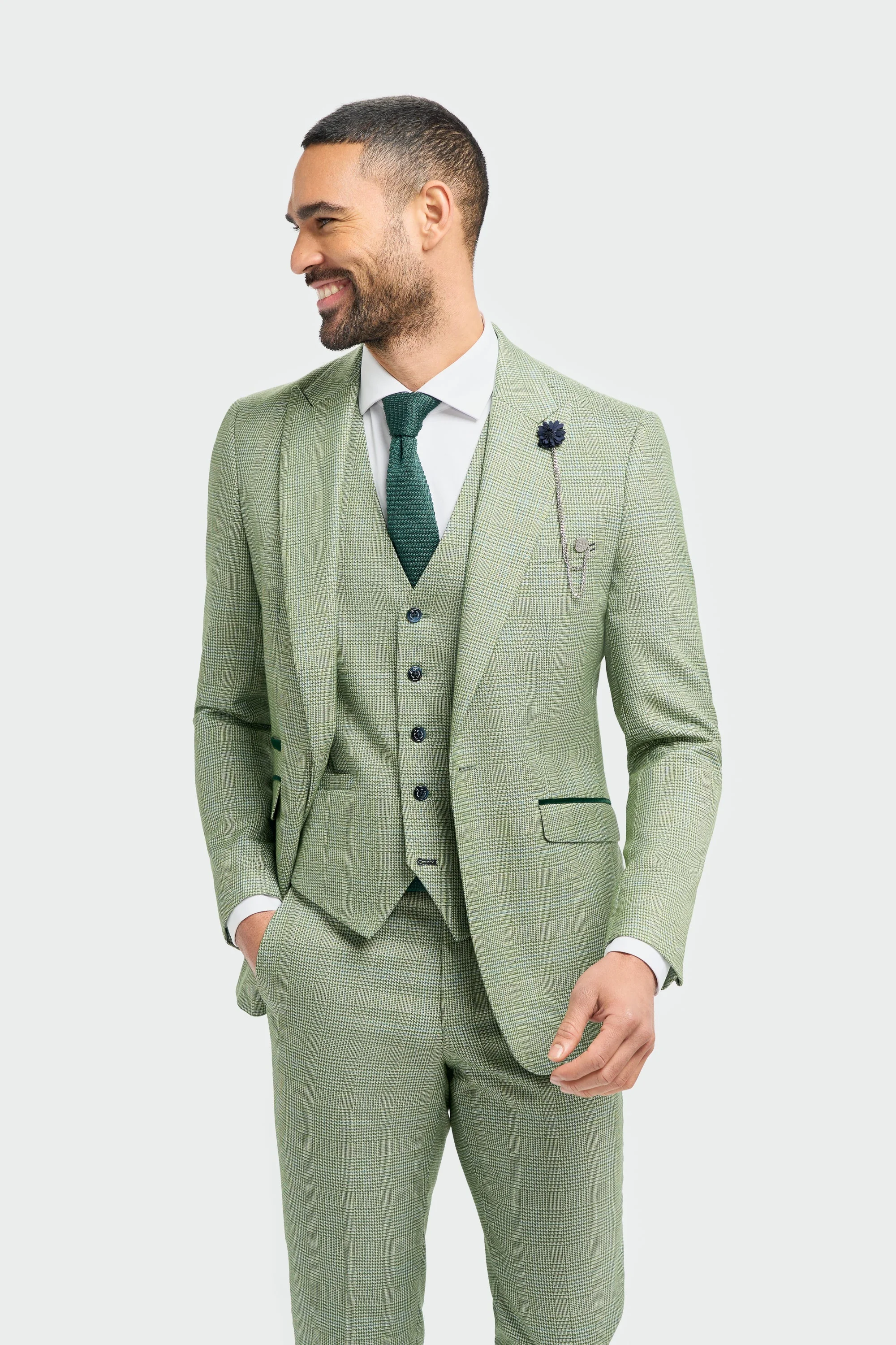 Caridi Sage Regular Check Three Piece Suit thumbnail 2