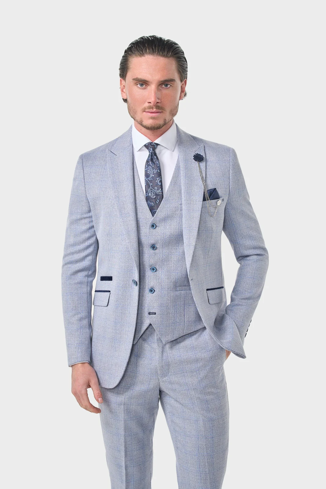 Caridi Sky Regular Check Three Piece Suit thumbnail 2