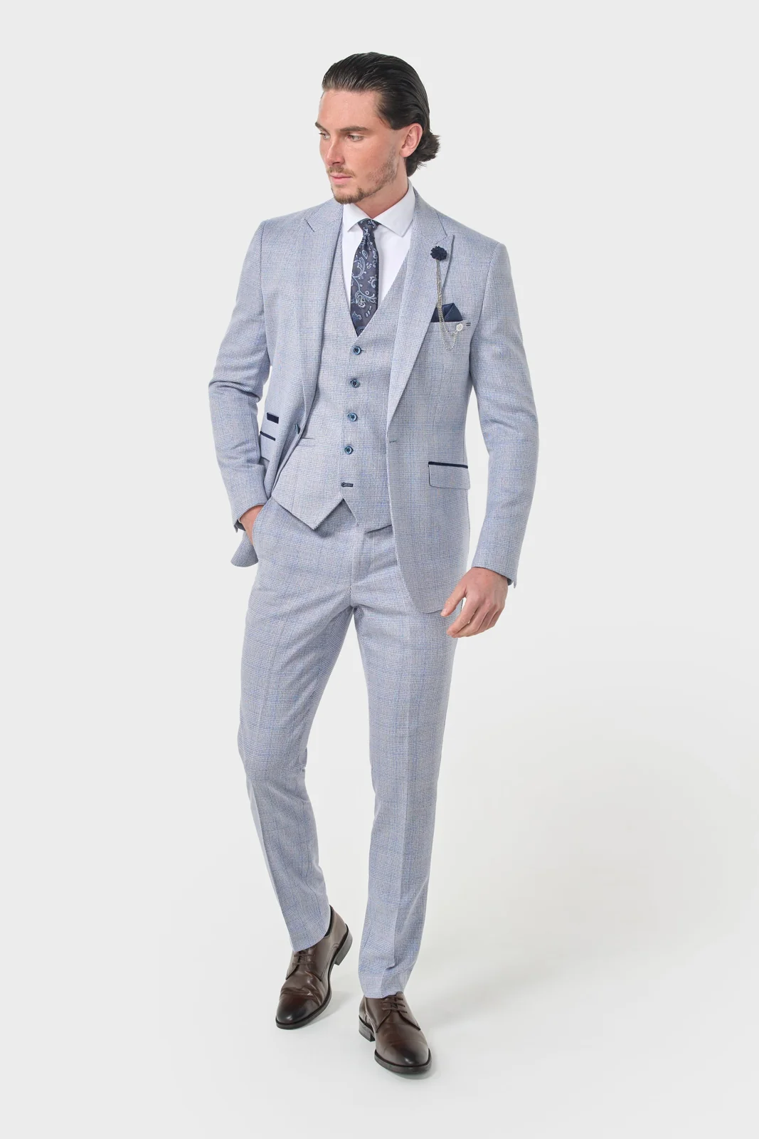Caridi Sky Regular Check Three Piece Suit primary image