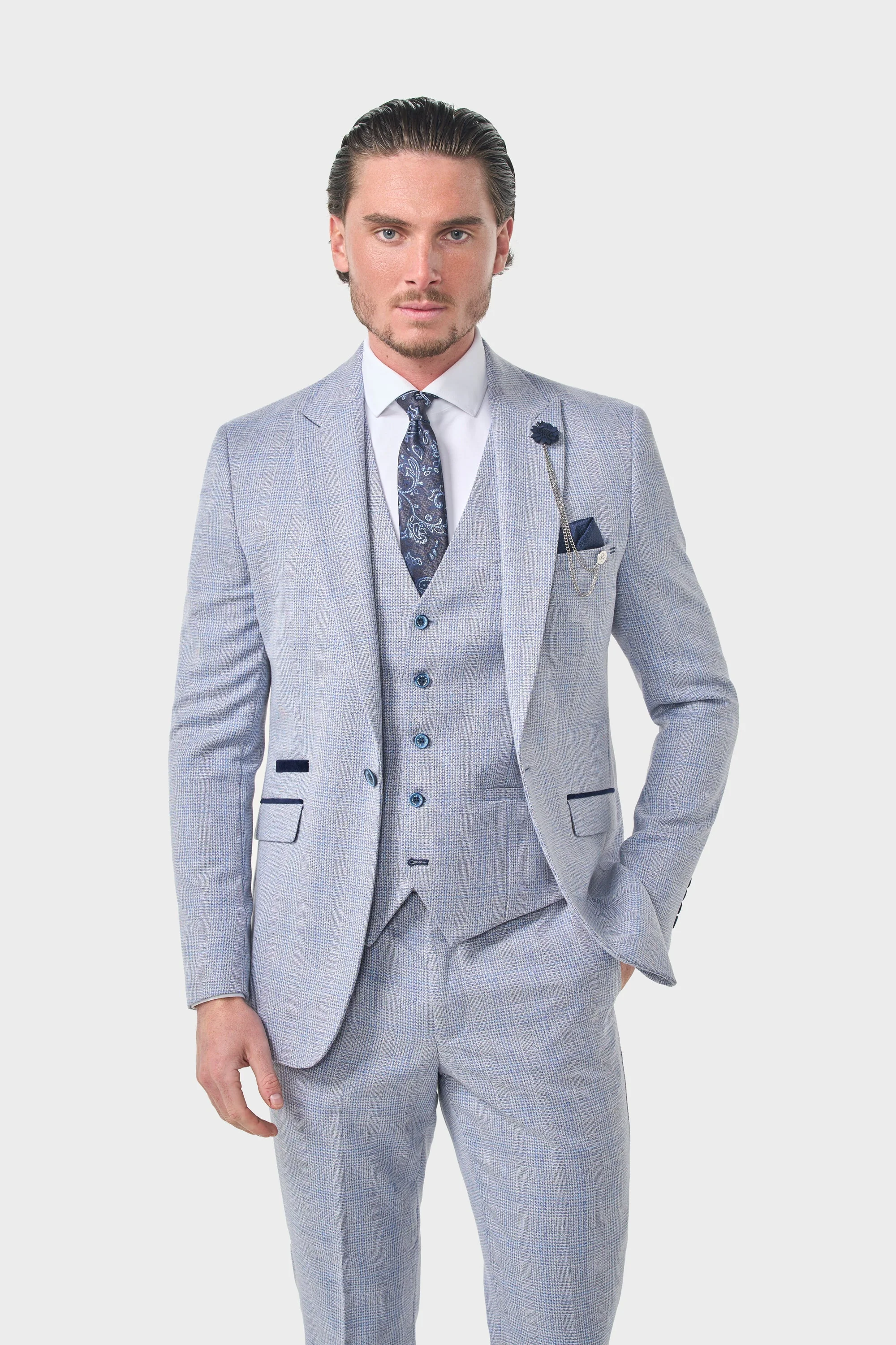 Caridi Sky Regular Check Three Piece Suit thumbnail 2