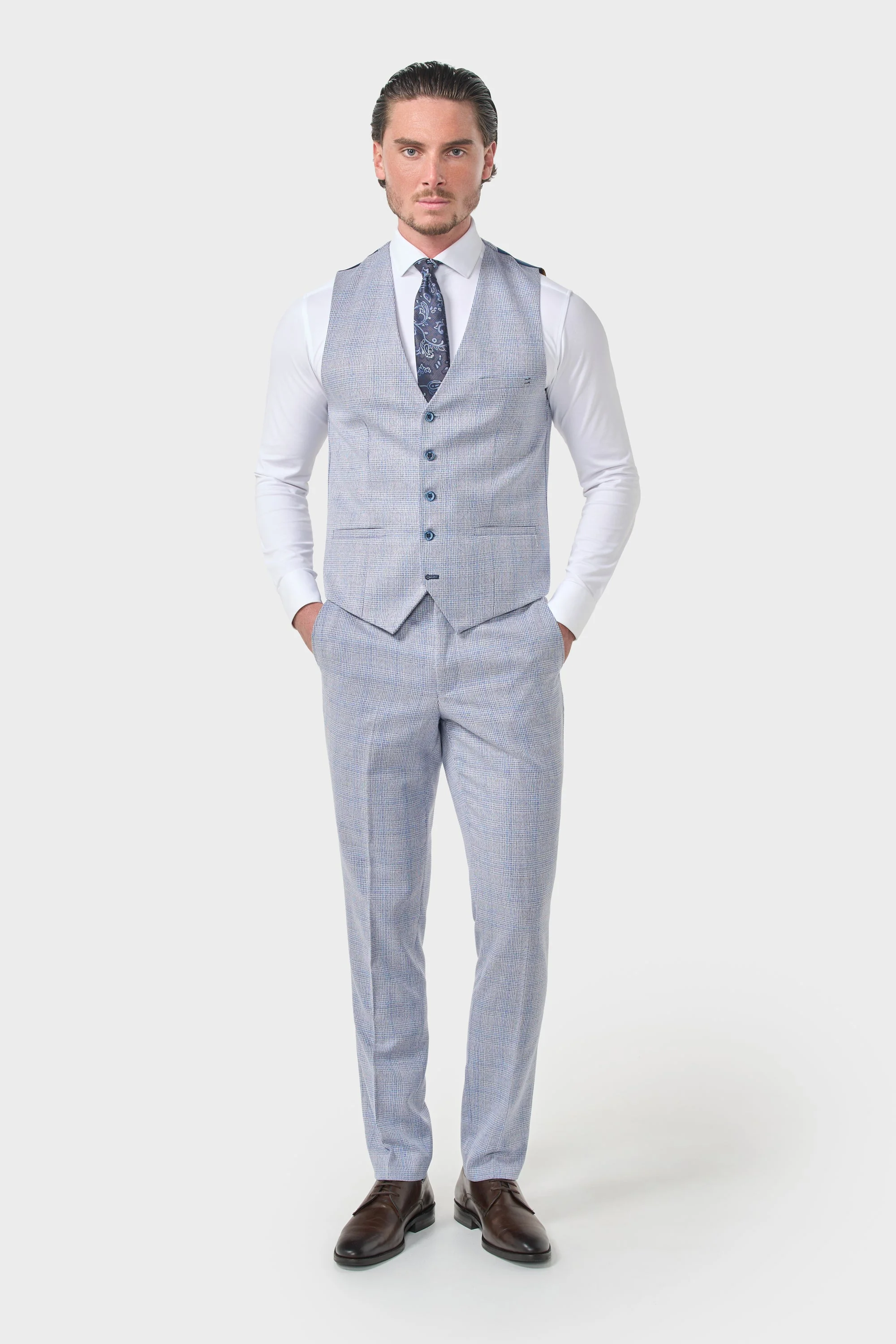 Caridi Sky Regular Check Three Piece Suit thumbnail 4