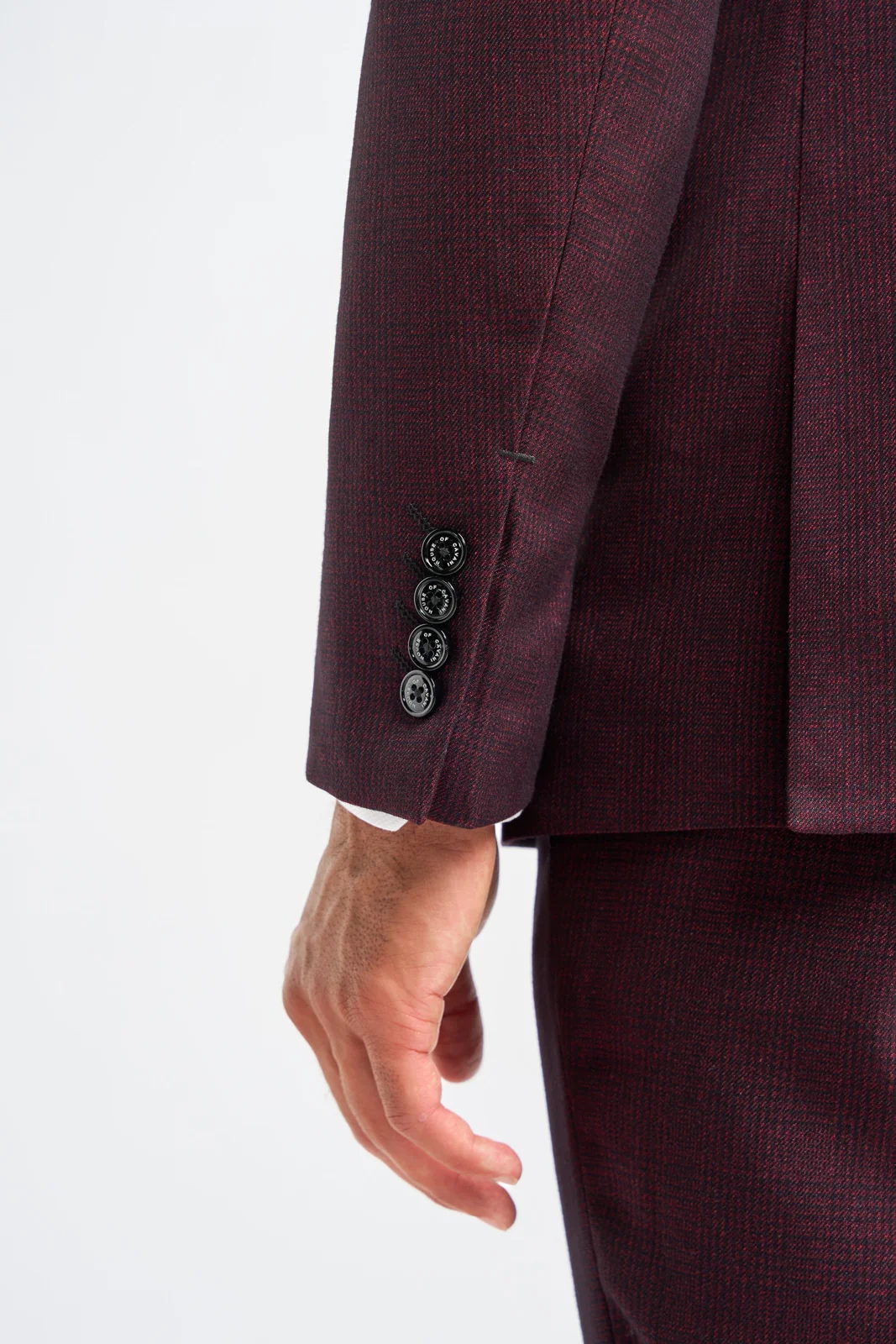 Caridi Wine Regular Check Three Piece Suit thumbnail 3