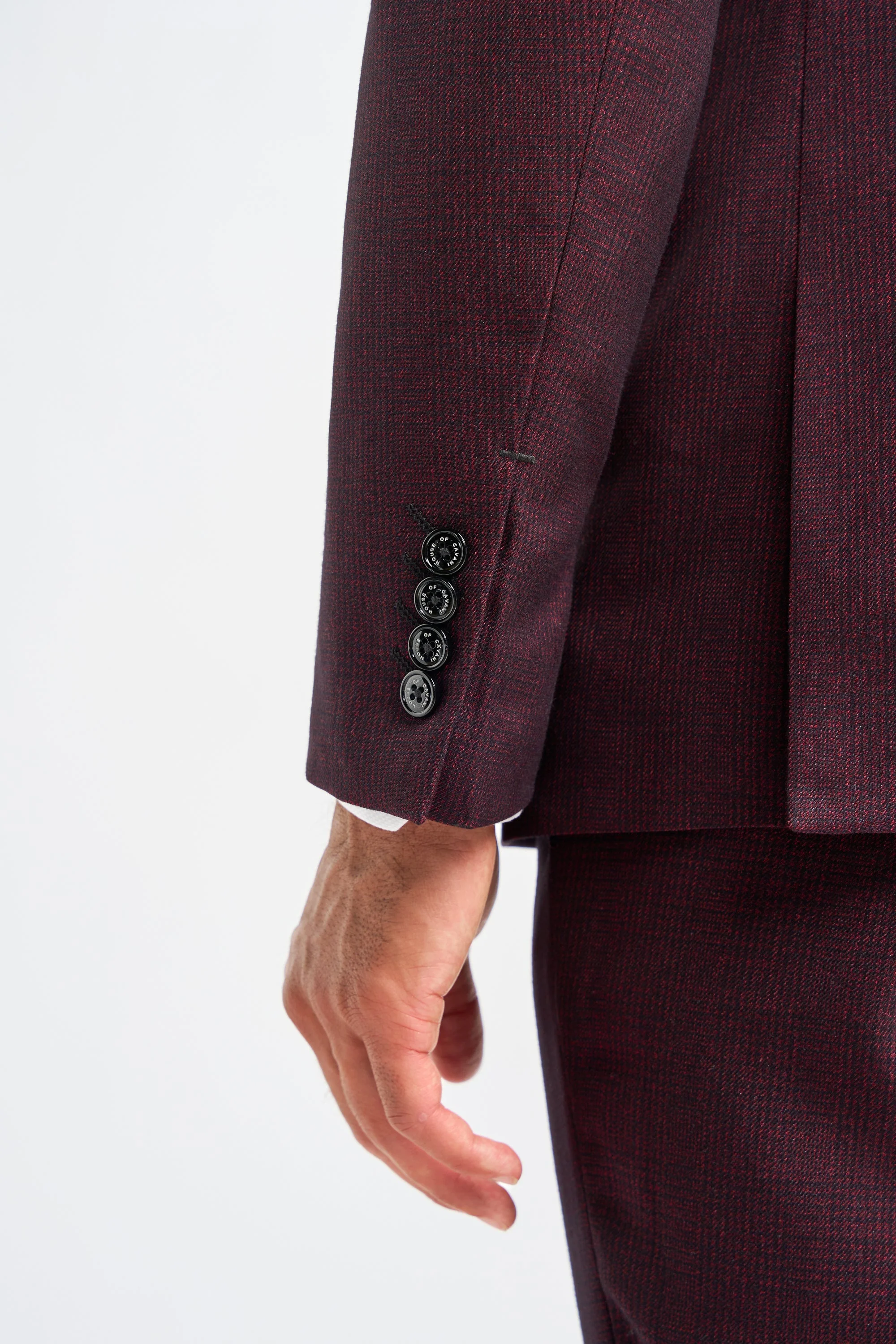 Caridi Wine Regular Check Three Piece Suit thumbnail 3