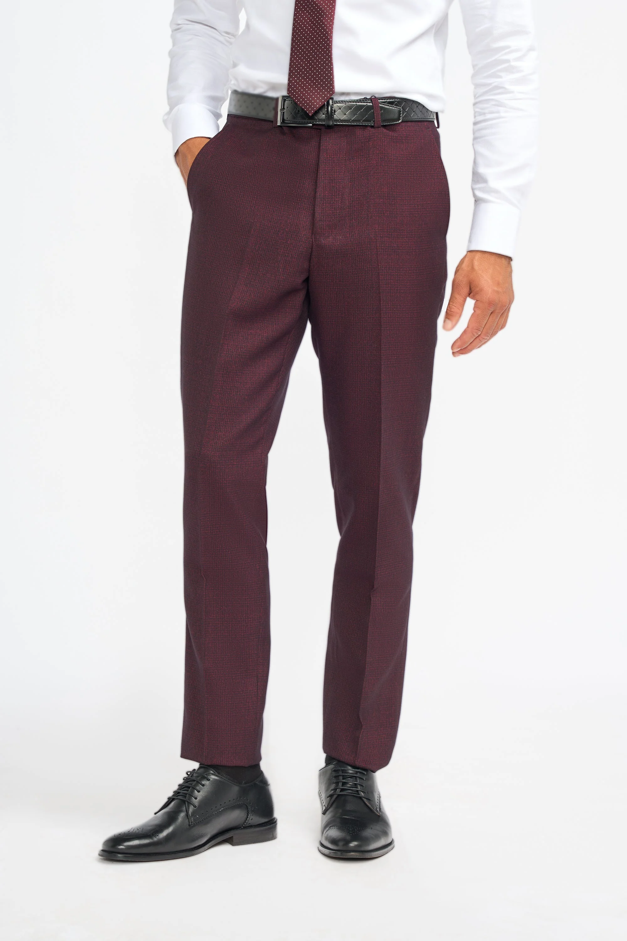 Caridi Wine Regular Check Three Piece Suit thumbnail 7