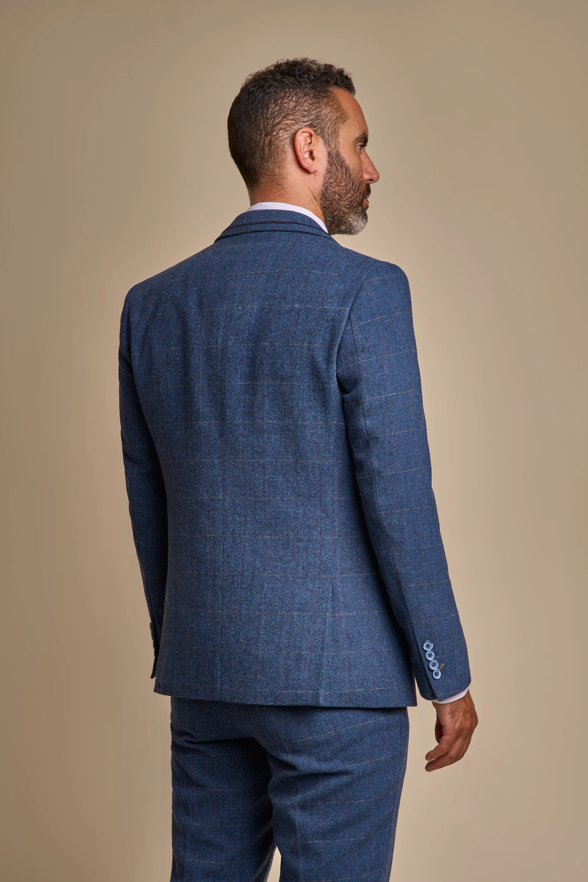 Carnegi Navy Regular Tweed Three Piece Suit thumbnail 3