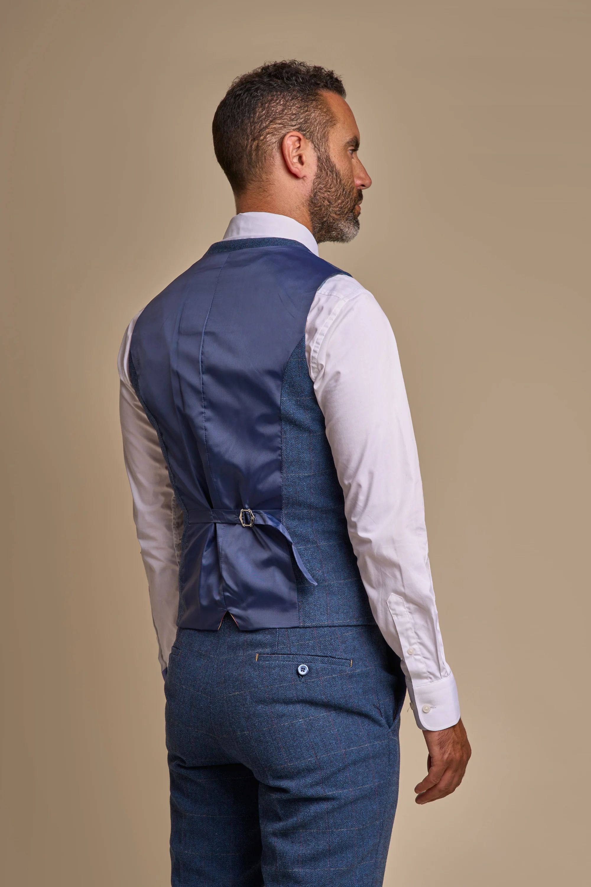 Carnegi Navy Regular Tweed Three Piece Suit thumbnail 5