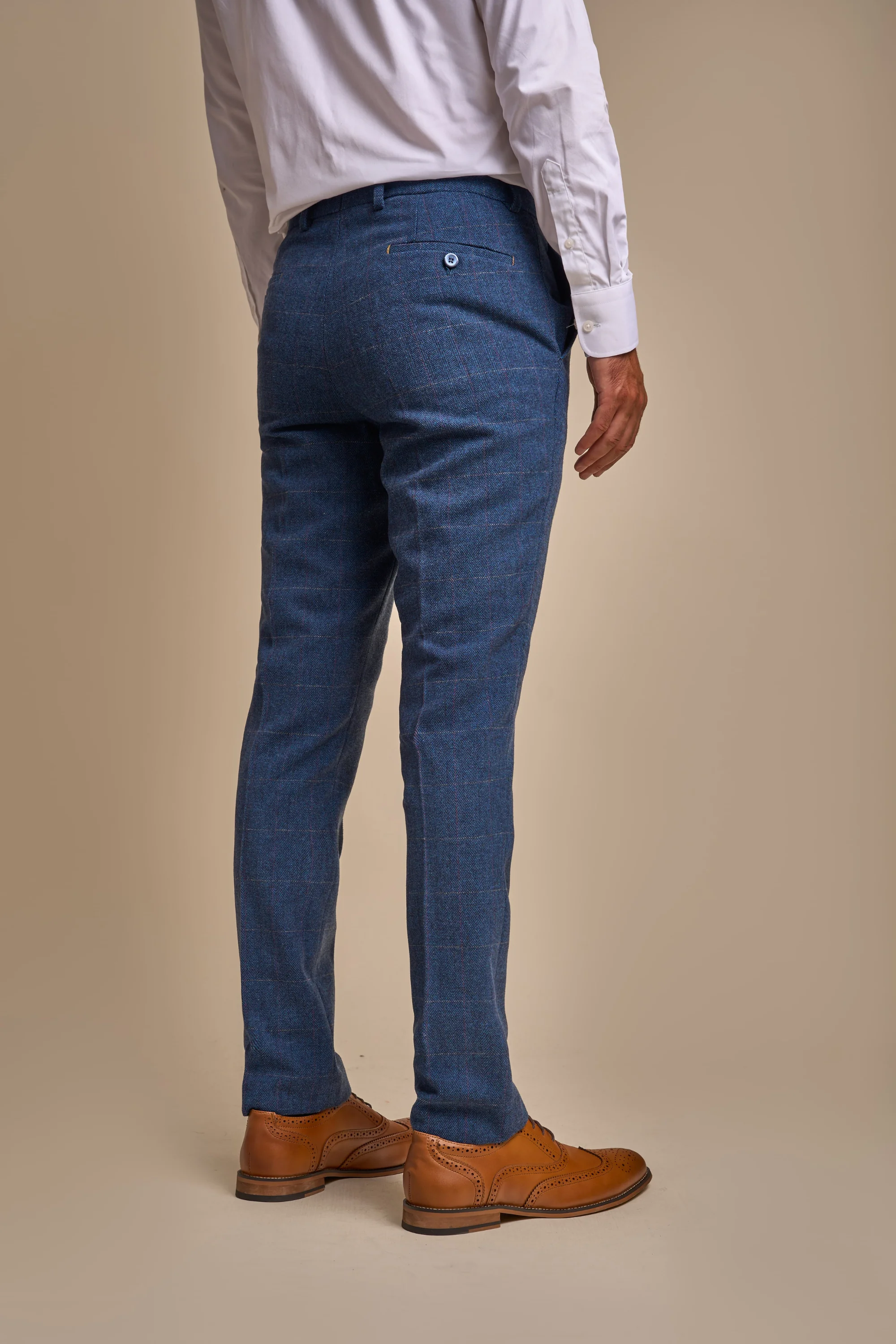 Carnegi Navy Regular Tweed Three Piece Suit thumbnail 7