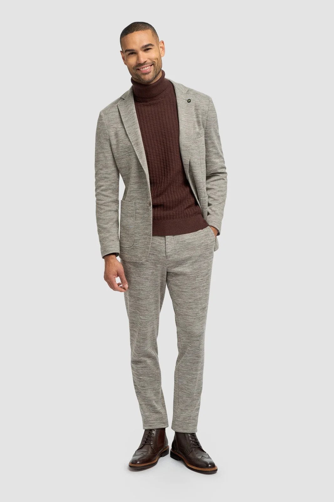 Columbus Taupe Two Piece Suit thumbnail 2