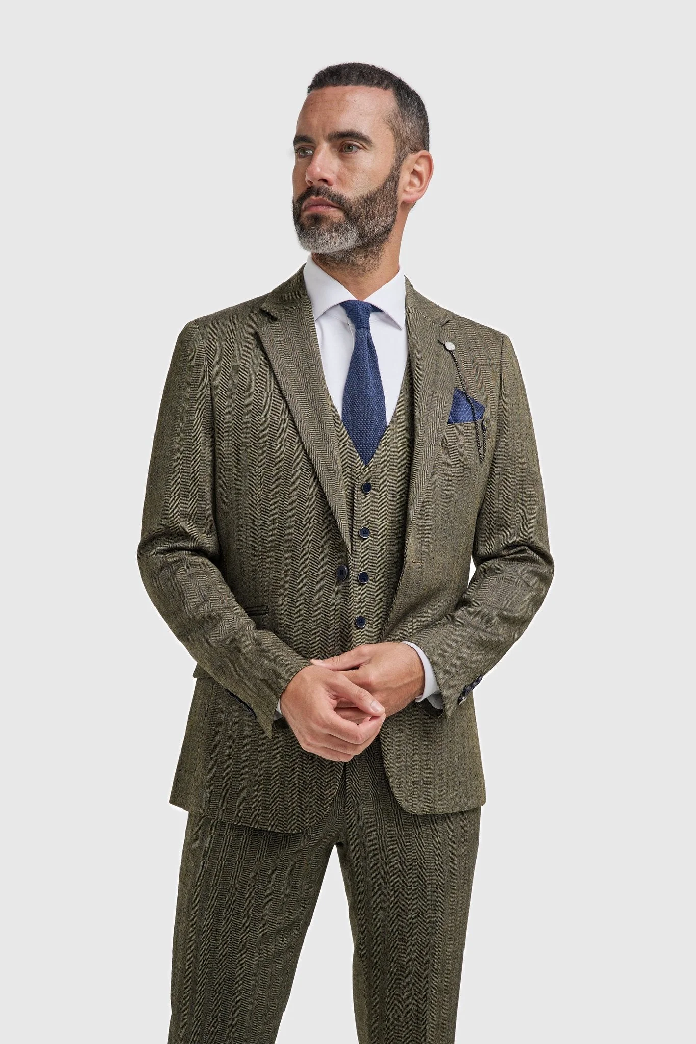 Damon Three Piece Suit with Single Breasted Waistcoat thumbnail 2