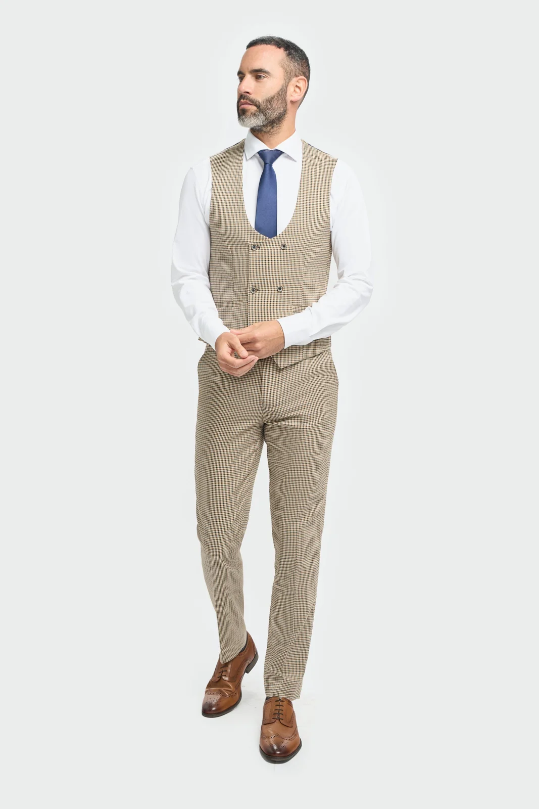 Elwood Houndstooth Double Breasted Waistcoat thumbnail 2