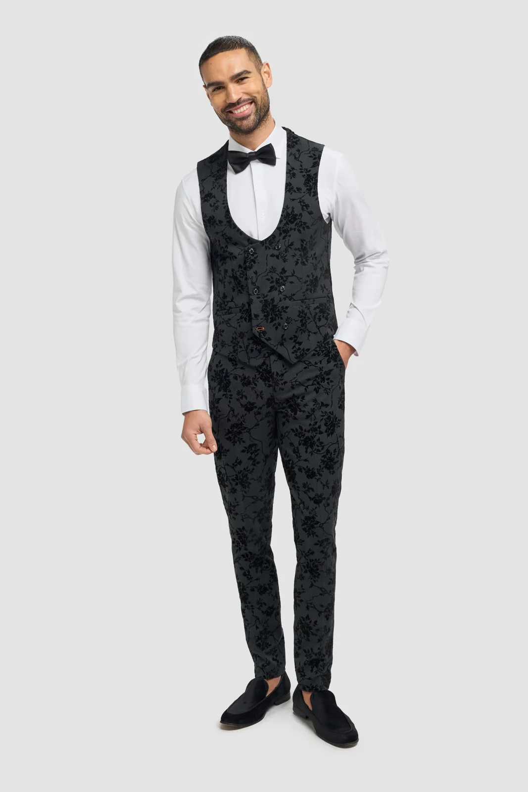 Georgi Floral Double Breasted Waistcoat thumbnail 2